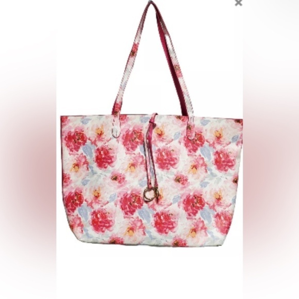 Stein Mart Pink Peony Reversible Tote